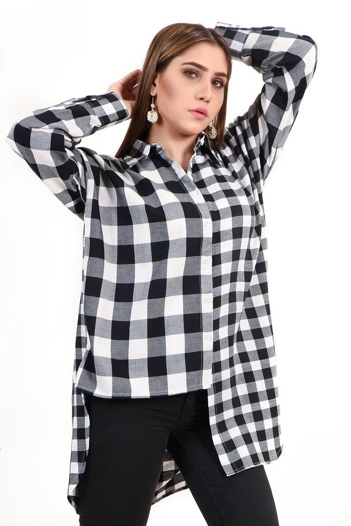 LDS-6439 WESTERN SHIRT WHITE CHECK